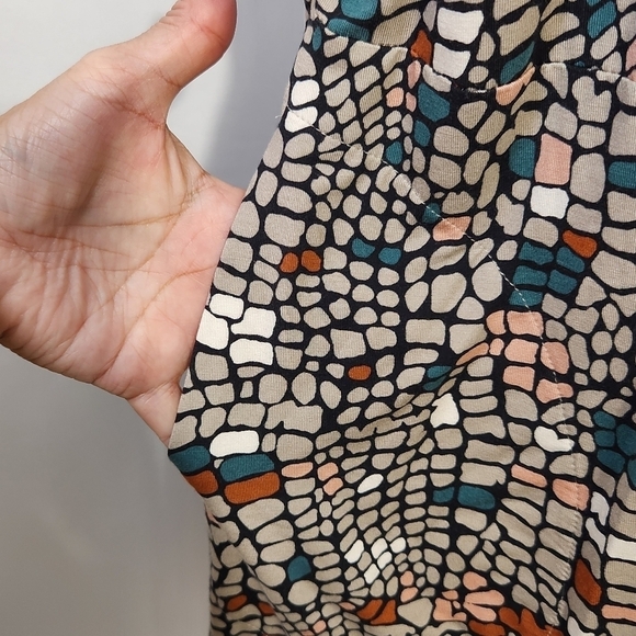 LOGO by Lori Goldstein Women's SZ L Leticia Mosaic Open Front Duster Cardigan - Picture 7 of 16